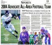 click photo to view Victoria Advocate sports page cover